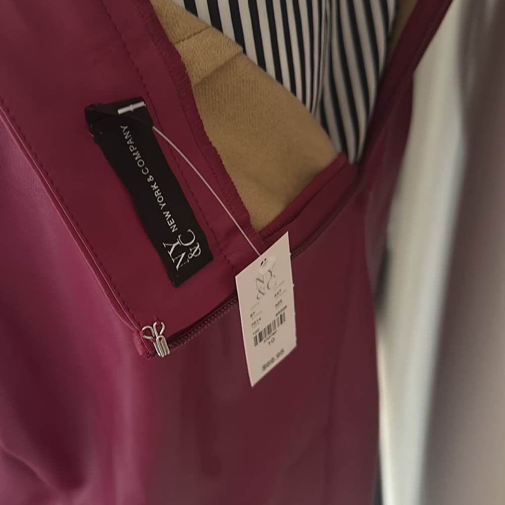 Adorable burgundy faux leather skirt! Tag still on! - Picture 2 of 6